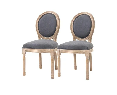 Slickblue Set of 2 Vintage Upholstered Armless Curved Back Dining Chairs