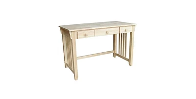 Slickblue Unfinished Wood Computer Desk with Pull-Out Keyboard Tray and Drawer