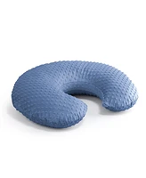 The Peanutshell Nursing Pillow Covers for Breastfeeding, 2 Pack Set, Dinosaur and Navy Blue Minky Dot