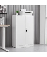 Boyel Living Metal Storage Cabinet with Locking Doors and Adjustable Shelf, Folding Filing Storage Cabinet