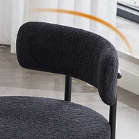 Dyhome Kitchen Chairs Mid-Century Modern Dining Chairs Set of 4, Kitchen Dining Room Chairs, Polyester Upholstered Wishbone Dining Chair