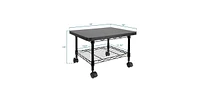 Slickblue Multipurpose Metal 2-Tier Mobile Under Desk Printer Stand Cart w/ Casters