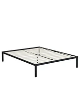 Slickblue Steel Metal Platform Bed Frame with Wood Slats