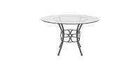 Slickblue Round 48-inch Glass Top Dining Table with Metal Frame