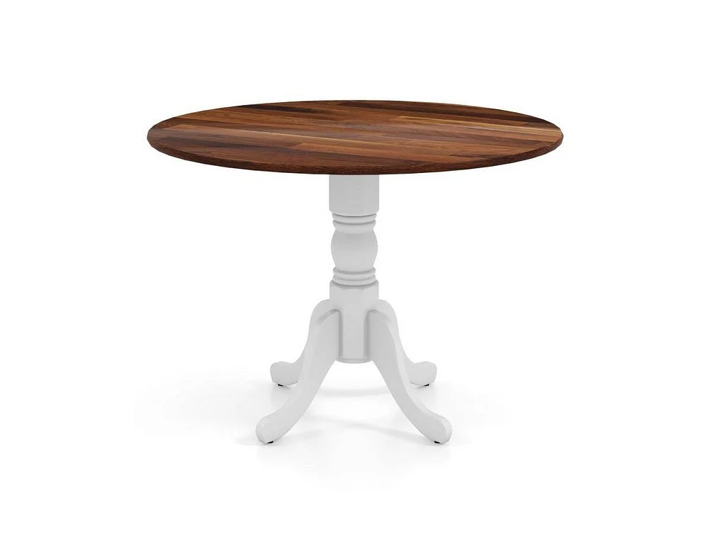 Solid Wood Round Kitchen Dining Table with Legs and Top