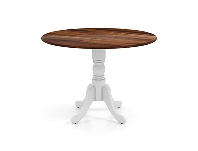 Solid Wood Round Kitchen Dining Table with Legs and Top