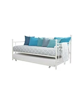 Slickblue Metal Daybed with Roll-Out Trundle for Extra Sleeping Space