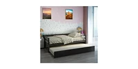 Slickblue Trundle Daybed Platform Bed Frame Dorm Style for Extra Sleeping Space