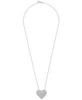 Diamond Heart Pendant Necklace (2 ct. t.w.) in 10k White Gold, 18" + 2" extender, Exclusively at Macy's