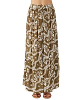 O'Neill Juniors' Blaine Printed Button-Front Maxi Skirt