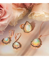 Le Vian Neopolitan Opal (4 ct. t.w.) & Diamond (3/4 Wavy Halo Pear Statement Ring 14k Rose Gold (Also Available White or