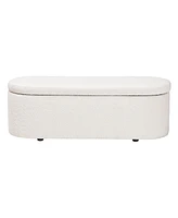 Baxton Studio Lavina Modern White Teddy-Bear Fabric Storage Bench