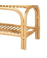 Bali & Pari Himari Modern Bohemian Natural Brown Rattan Accent Bench
