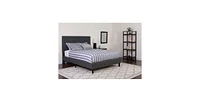 Slickblue Fabric Upholstered Platform Bed Frame with Headboard