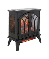 Mondawe 24 Inch 3D Flame Electric Infrared Quartz Fireplace Stove With Remote Control