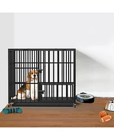 Bingopaw Xl Size Heavy Duty Dog Cage Pet Dog Crate Kennel Playpen Lockable Wheels