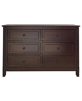 Slickblue Sf Home Kids Bedroom 6-Drawer Dresser in Wood Finish