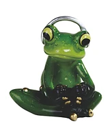 Fc Design "2-pc Gift Set" 3"H Frog Playing Game with Headset Figurine Statue Ornament Home Room Office Decor and Perfect Gift Ideas for Housewarming,