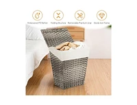 Slickblue Foldable Handwoven Laundry Basket Clothes Hamper for Convenient and Stylish Laundry Storage