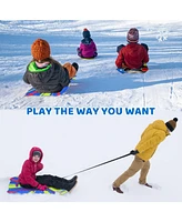 Wham-o Snowboogie 37" Single Rider Snow Sled, Roll Up Air Slick Winter Sled with Cut Out Handles Slick Bottom - 2pack