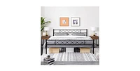 Slickblue Traditional Powder Coated Slatted Platform Bed