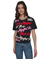 Karl Lagerfeld Paris Women's Embellished Logo T-Shirt