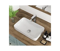 DeerValley Ally 19'' x 12'' Vessel Sink Semi-Recessed Rectangular Above Counter Basin