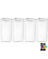 Sorbus 4 Pack Airtight (2.6L/88.4oz) Cereal Dispenser Canister Set with Lids - Easy Pour, Stackable, Store Dry Food, Rice Pasta and more