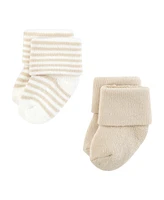 Touched by Nature Baby Boys Organic Cotton Socks, Brown Bear, Months