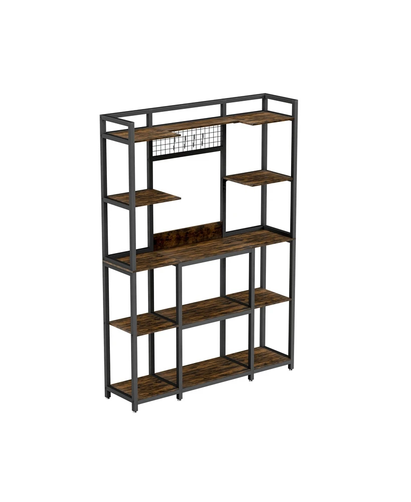 Unho 5 Tier Storage Shelf Bookcase: Bookshelf with Metal Frame for Living Room Display Shelf