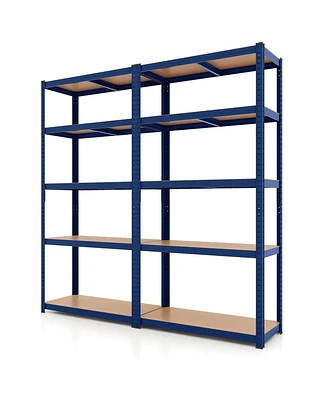 Costway 2 Pcs 5 Tier Adjustable Garage Shelving Unit with 2000 lbs Max Load for Warehouse