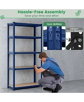 Costway 2 Pcs 5 Tier Adjustable Garage Shelving Unit with 2000 lbs Max Load for Warehouse