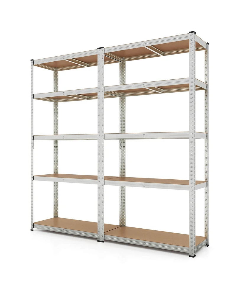 Costway 2 Pcs 5 Tier Adjustable Garage Shelving Unit with 2000 lbs Max Load for Warehouse