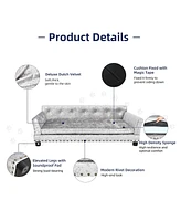 Bingopaw Pet Dog Couch Bed Deluxe Dutch Velvet Upholstered Sofa Bed Removable Cushion