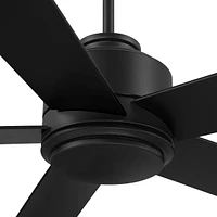 Casa Vieja 52" Grand Palm Matte Black Led Damp Rated Fan with Remote