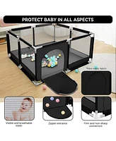 Comomy Baby Playpen Play Yard Portable 4 Panel Safety for Infant Toddler