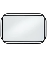 Uttermost Double Radius Matte Black 24" x 36 1/4" Wall Mirror