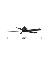 Casa Vieja 52" Grand Palm Matte Black Led Damp Rated Fan with Remote