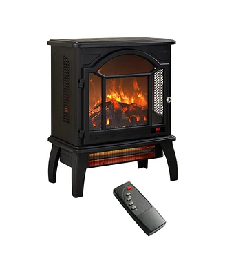 Mondawe 18 Inch 3D Flame Electric Infrared Quartz Fireplace Stove With Remote Control