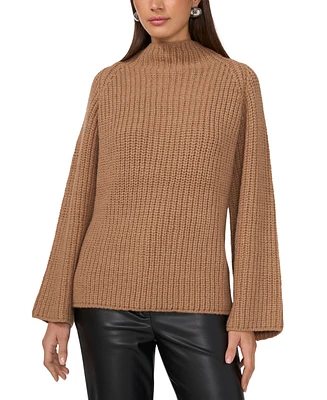 Vince Camuto Women's Ribbed Funnel-Neck Raglan Sleeve Sweater