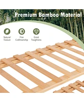 Gouun 4-Tier Foldable Bamboo Shoe Rack with Slatted Shelves