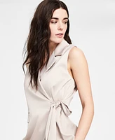 Bar Iii Women's Sleeveless Satin Side-Tie Vest, Exclusively at Macy's