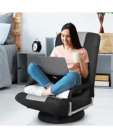 Gouun 360-Degree Swivel Gaming Floor Chair with Foldable Adjustable Backrest