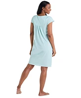 Miss Elaine Women's Short-Sleeve Printed Short Gown
