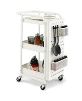 Gouun 3-Tier Utility Storage Cart with Diy Pegboard Baskets