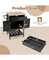 Gouun Rolling Kitchen Island Cart with Drawer and Towel Rack