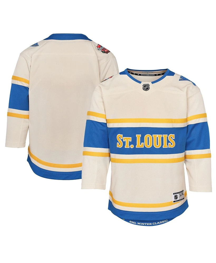 Outerstuff Big Boys and Girls Cream St. Louis Blues 2025 Nhl Winter Classic Premier Jersey