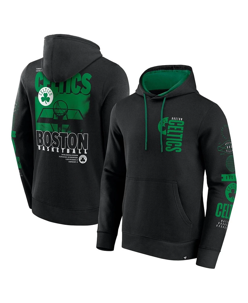 Fanatics Men's Black Boston Celtics Game Time Crossover Pullover Hoodie