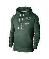 Nike Men's Hunter Green Milwaukee Bucks Courtside Standard Issue Premium Performance Pullover Hoodie