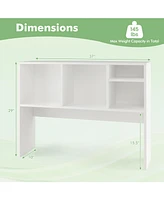 Gouun Computer Desktop Bookcase with 4 Cubbies and Open Back Compartment